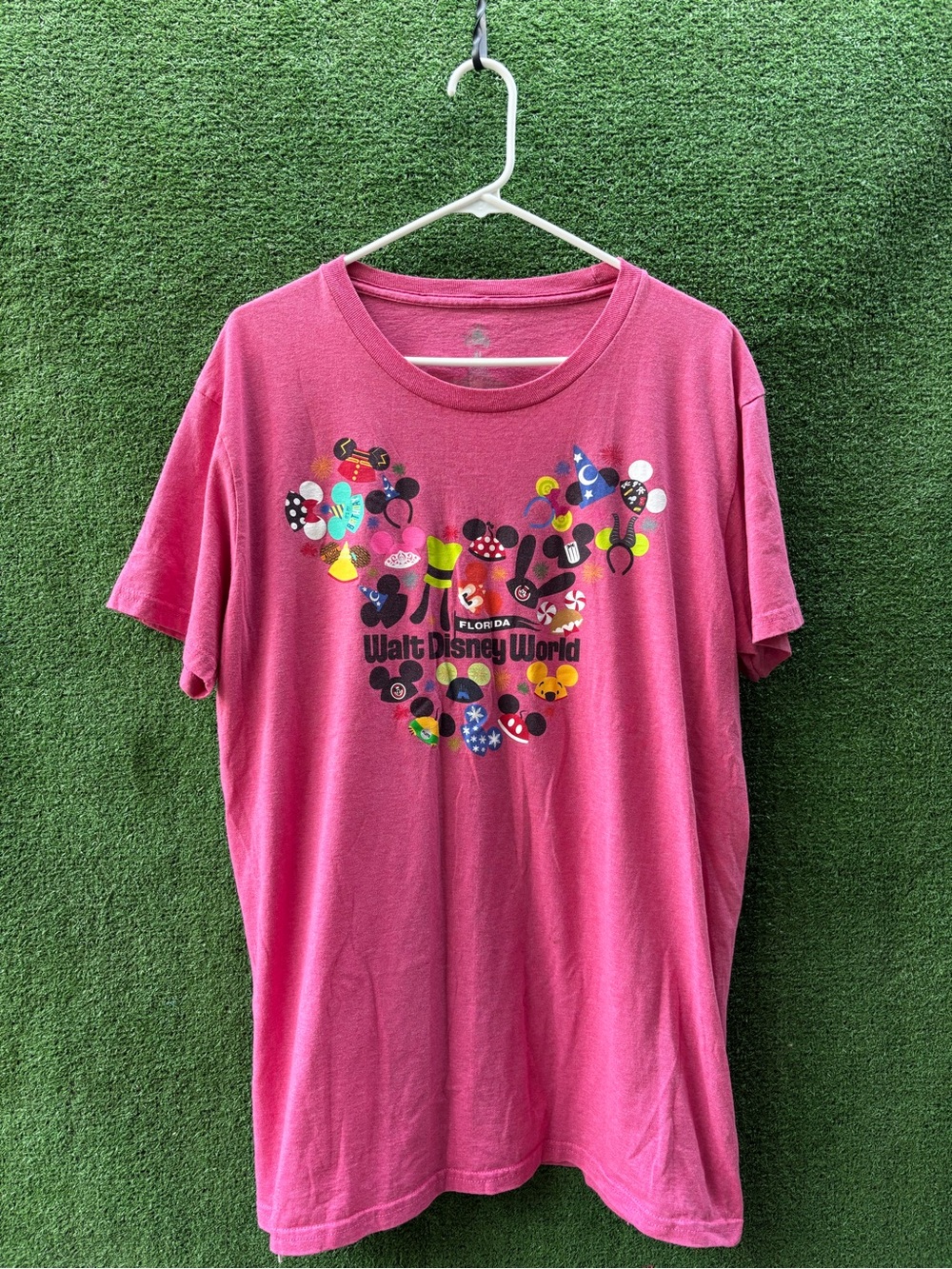 Disney Heather Pink Graphic Tee with Subtle Logo
